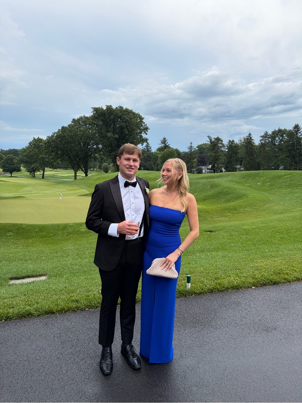 Elegant Royal Blue Strapless Evening Dress